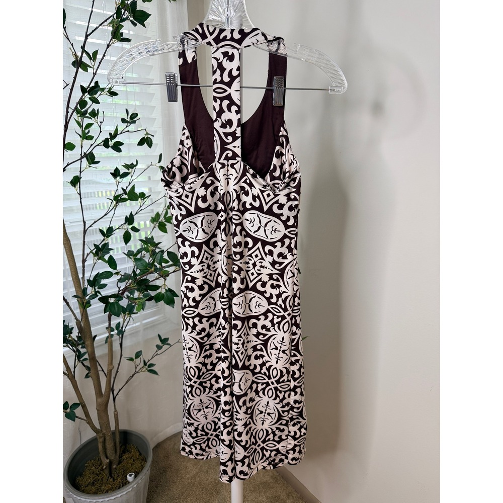 INC International Concepts Beaded Damask Racerback Sheath Dress Brown Cream XS - Picture 5 of 5